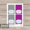 printable purple party food labels