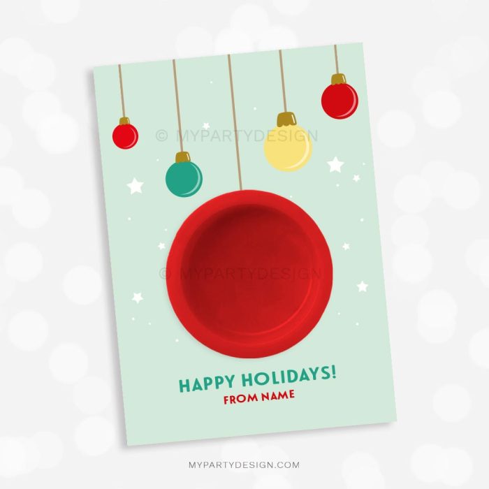 Bauble Christmas Play Dough Gift Cards for class gifts