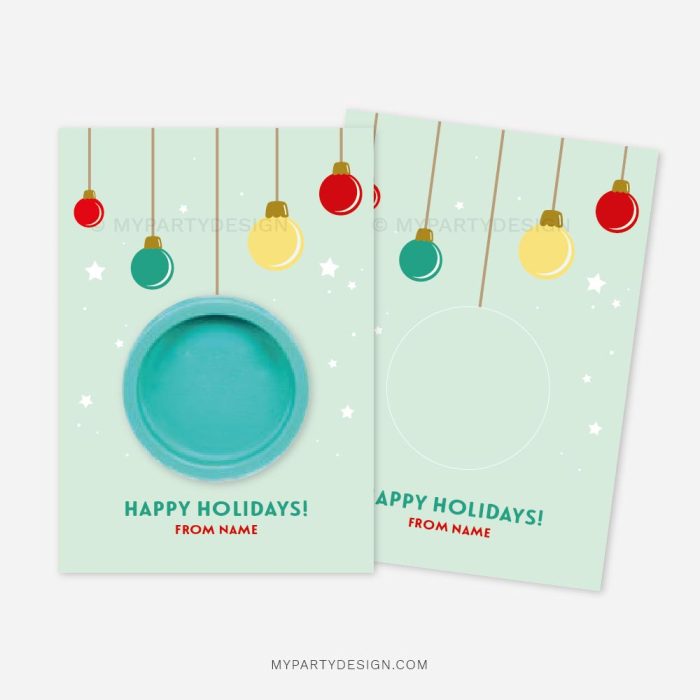 Christmas Bauble Play Dough Gift Cards for class gifts