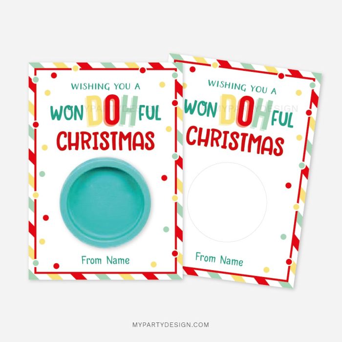 WonDOHful Christmas playdough cards for class gifts