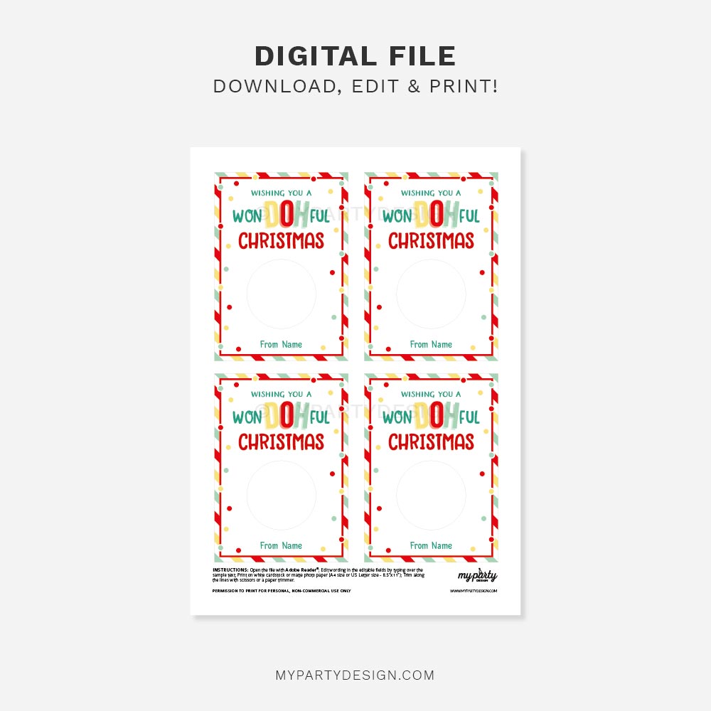 CHRISTMAS-CARDS-PLAYDOUGH-WONDOHFUL-00C printable WonDOHful Christmas play dough cards for class gifts