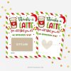 christmas thanks a latte gift card holder for staff, volunteers, team or teacher appreciation gifts