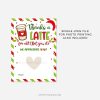 christmas gift card holder that reads "thanks a latte for all that you do, we appreciate you"