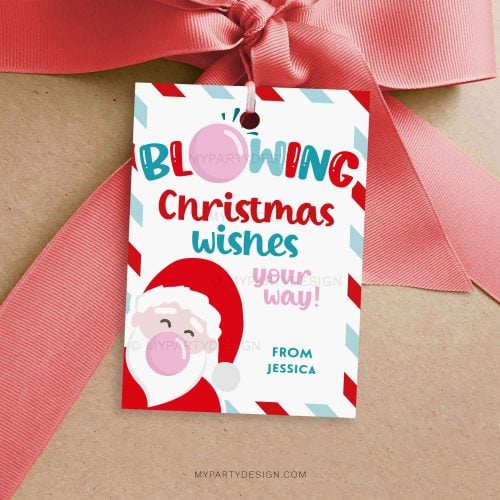 blowing christmas wishes your way gift tag for bubblegum class gifts