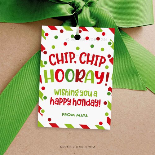 Christmas chip chip hooray gift tag for christmas class gifts