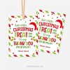 red and green Christmas appreciation gift tags that read "just a little christmas treat for you to say thank you for all you do"