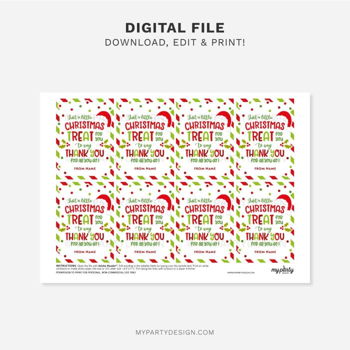 printable christmas treat to say thank you gift tag for christmas appreciation gifts