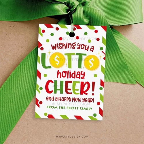 lotto holiday cheer gift tag for christmas gifts