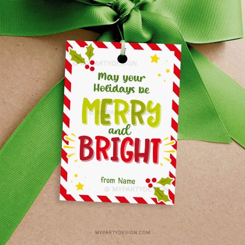 merry and bright holidays gift tags for christmas class gifts