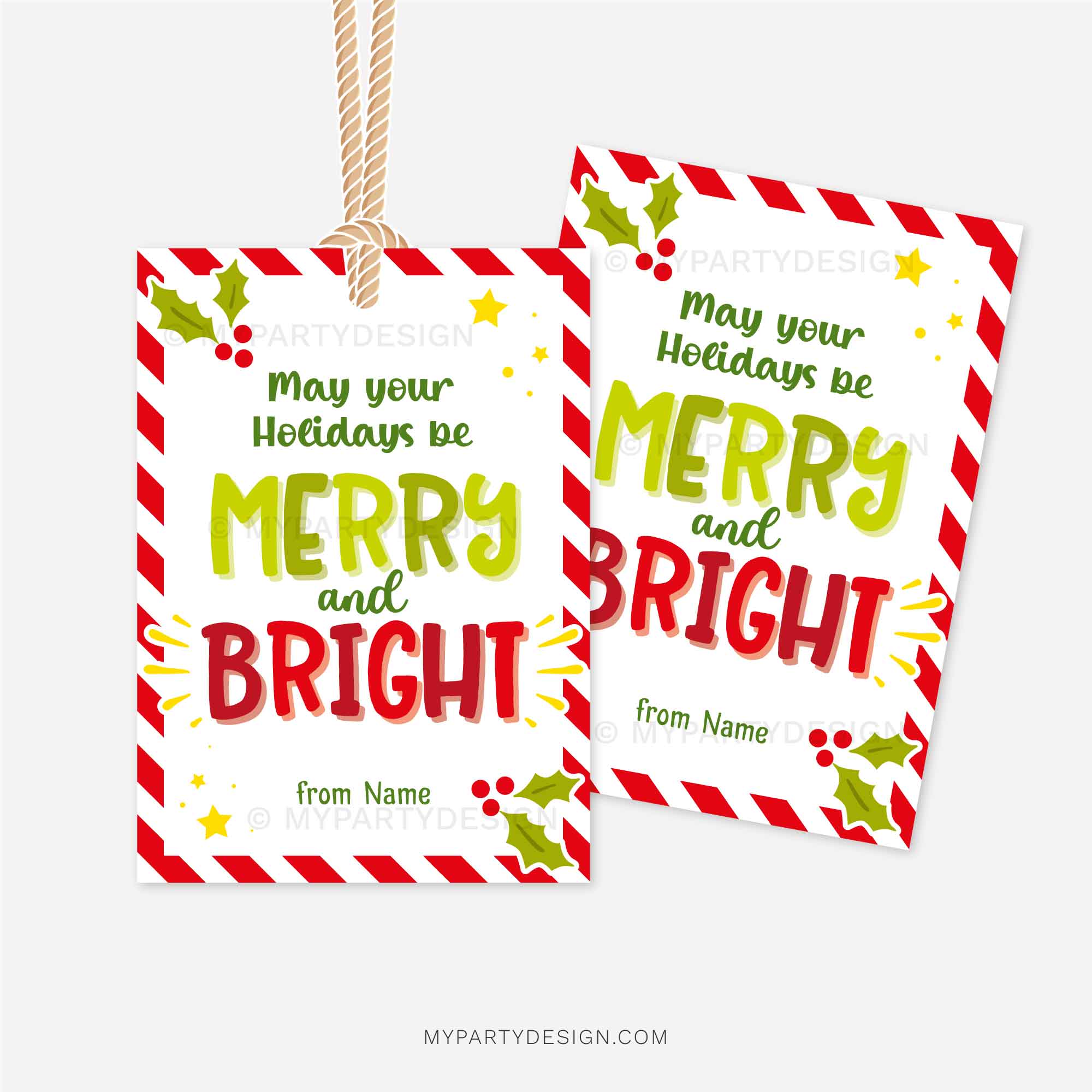 CHRISTMAS-GIFT-TAGS-MERRY-AND-BRIGHT-HOLIDAYS-00B christmas class gift tags that read "may your holidays be merry and bright"