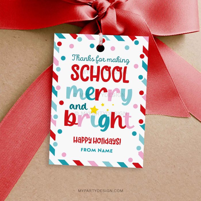 school merry and bright gift tag for christmas class gifts