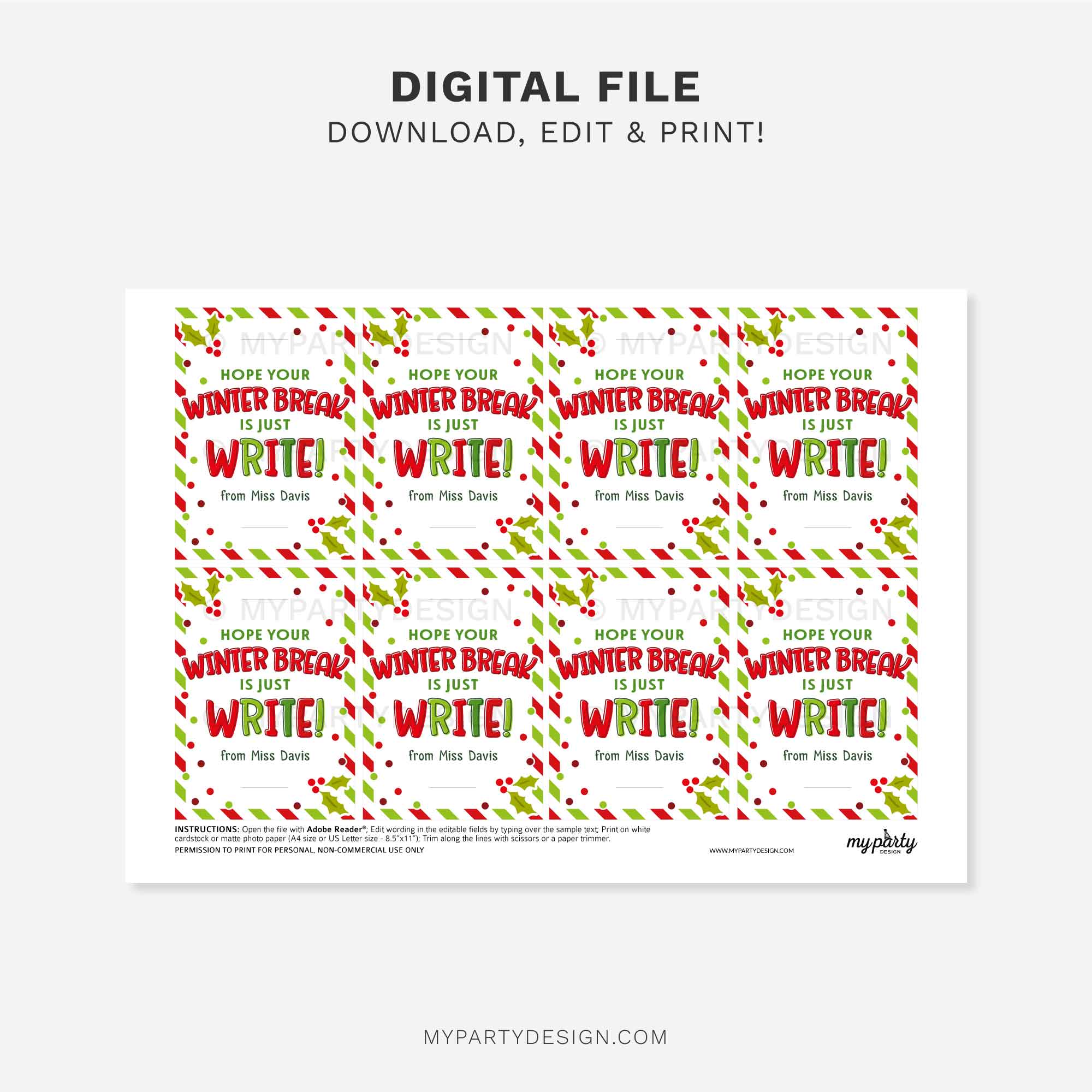 CHRISTMAS-GIFT-TAGS-PENCIL-JUST-WRITE-WINTER-00B printable christmas winter break pencil tag for christmas class gifts