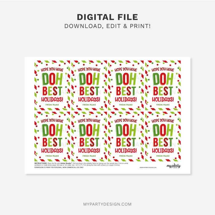 printable doh best holidays play dough gift tag for christmas class gifts