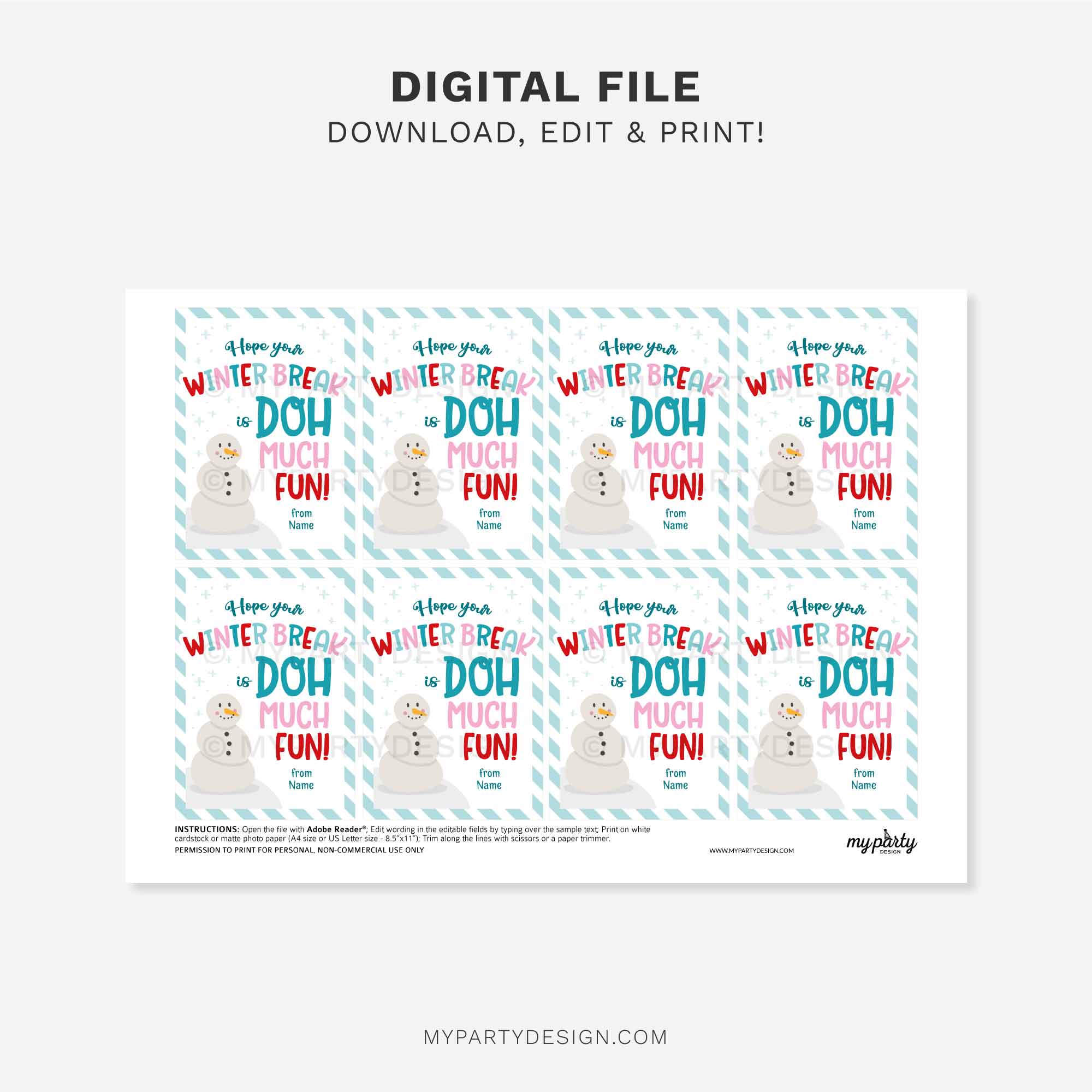 CHRISTMAS-GIFT-TAGS-PLAYDOUGH-DOH-MUCH-FUN-00C printable hope your winter break is doh much fun gift tag for Christmas play dough class gifts