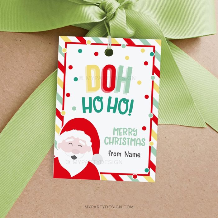 Doh Ho Ho play dough Christmas tags