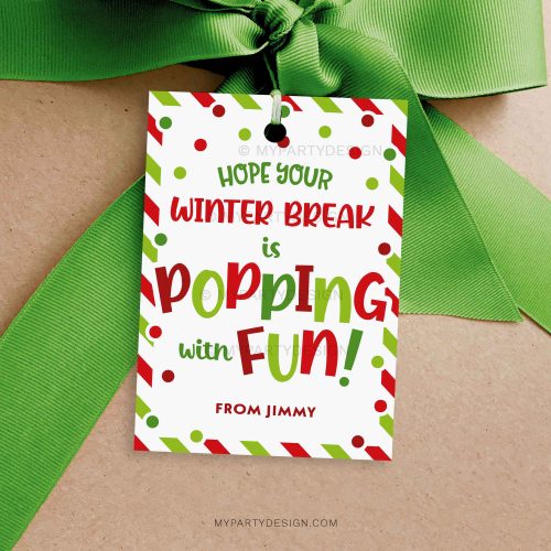 christmas winter break popping with fun gift tag for christmas class gifts
