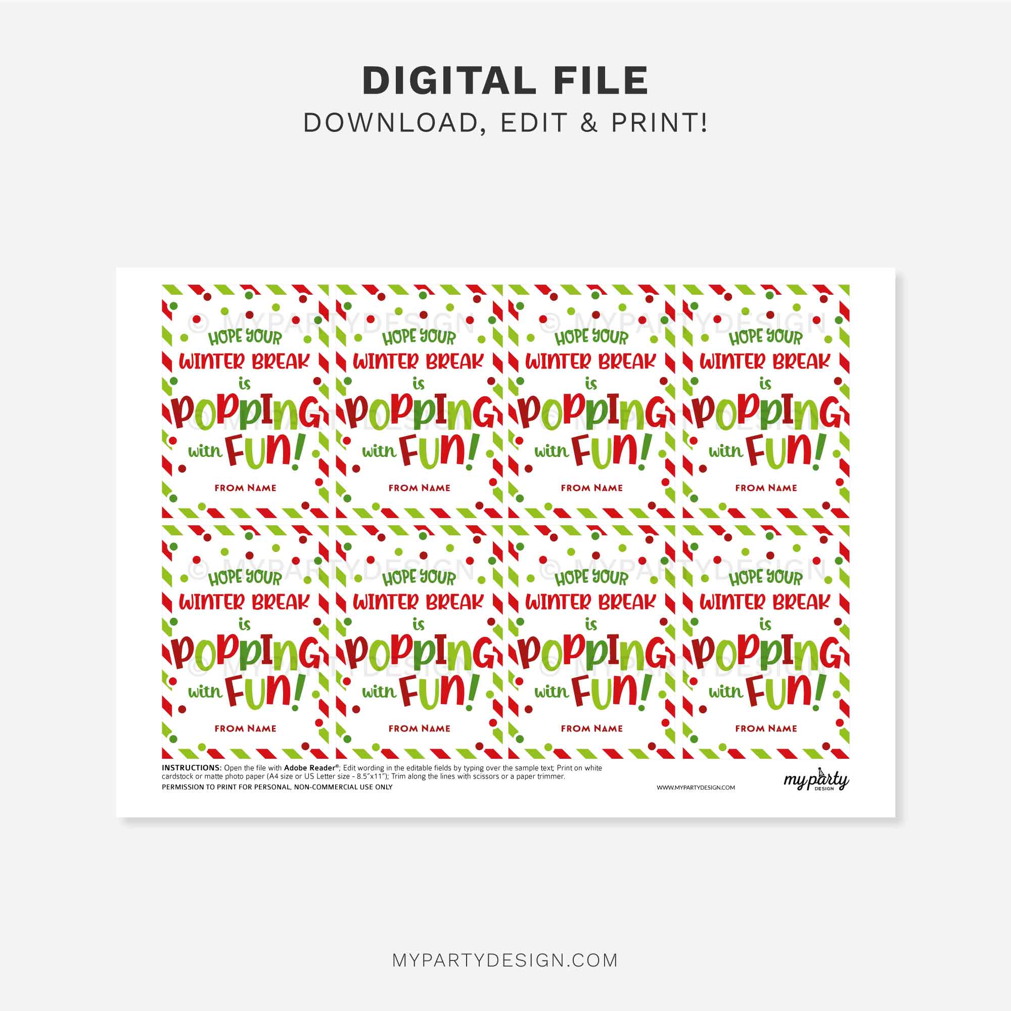 CHRISTMAS-GIFT-TAGS-POPPING-WITH-FUN-WINTER-BREAK-00C printable christmas winter break popping with fun gift tag for christmas class gifts