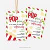 CHRISTMAS-GIFT-TAGS-REFERRALS-POPCORN-POPPIN-BY-00B green and red popcorn gift tags that read "poppin' by to thank you for your referrals"