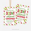 red and green christmas appreciation gift tags that read "Wishing you a scent-sational Christmas! Thank you for all that you do!"