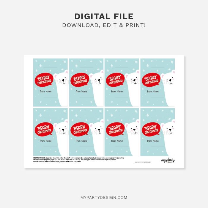 printable Christmas Slap Band Tags for Christmas class gifts
