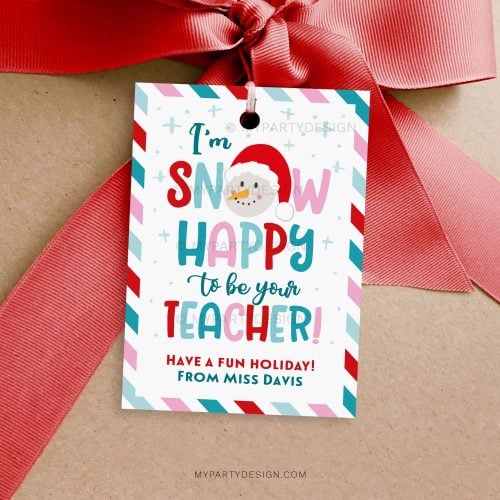 snow happy to be your teacher gift tag for student christmas gifts