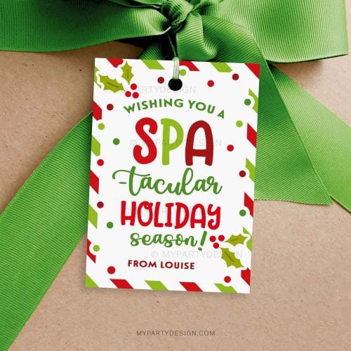spatacular holiday seasom gift tag for beauty spa christmas gift
