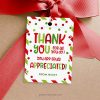 christmas appreciation gift tag in red and green for staff, volunteers or teacher appreciation gifts
