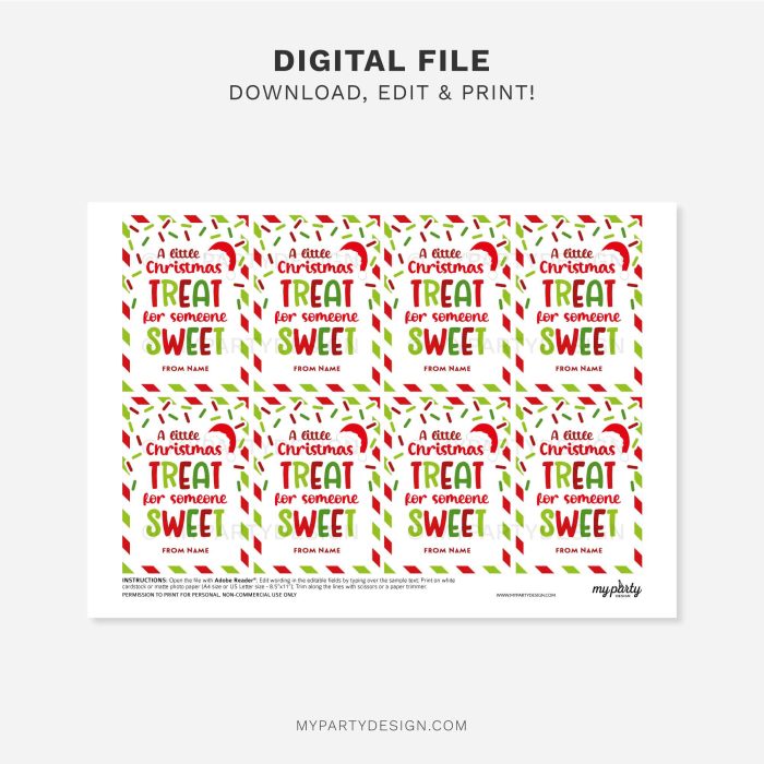 printable christmas treat for someone sweet gift tag for christmas appreciation gifts
