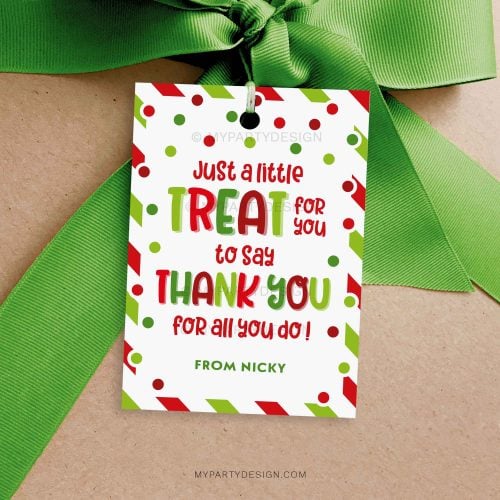 christmas holidays treat to say thank you gift tag for fall appreciation gifts