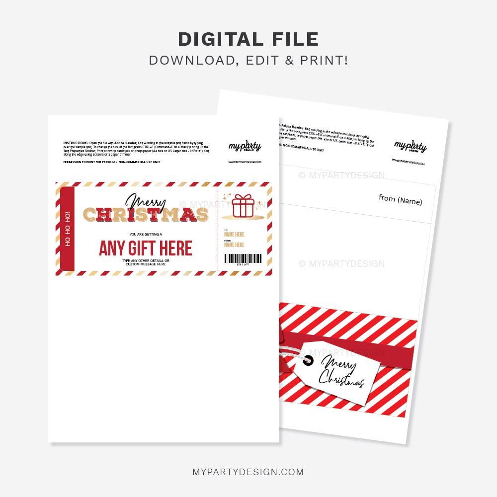 CHRISTMAS-GIFT-VOUCHER-ANY-GIFT-GOLD-RED-00D printable Christmas gift voucher for any gift or delayed Christmas gift notice