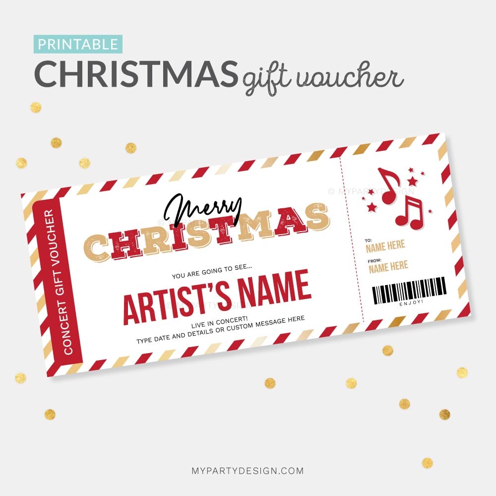 CHRISTMAS-GIFT-VOUCHER-CONCERT-GOLD-RED-00A Christmas concert ticket template