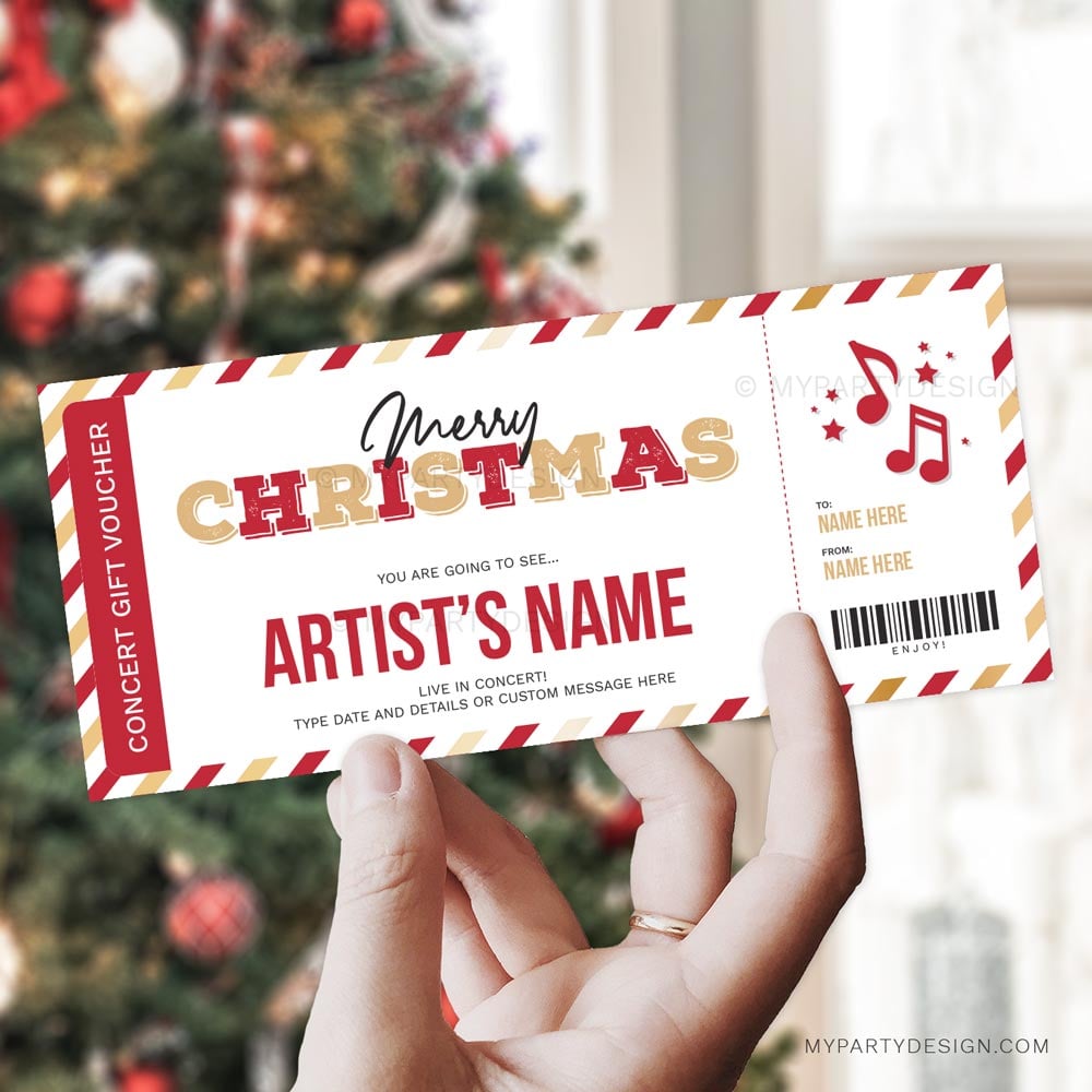 CHRISTMAS-GIFT-VOUCHER-CONCERT-GOLD-RED-00AA Christmas concert ticket gift voucher template