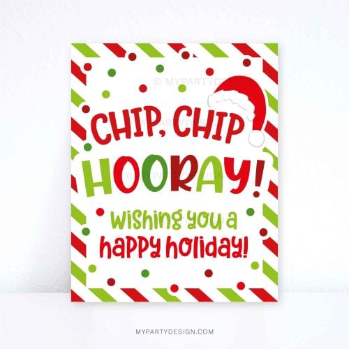 christmas chip chip hooray appreciation sign for staff or teacher appreciation gifts
