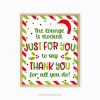 christmas appreciation sign that reads "the lounge is stocked just for you to say thank you for all you do!"