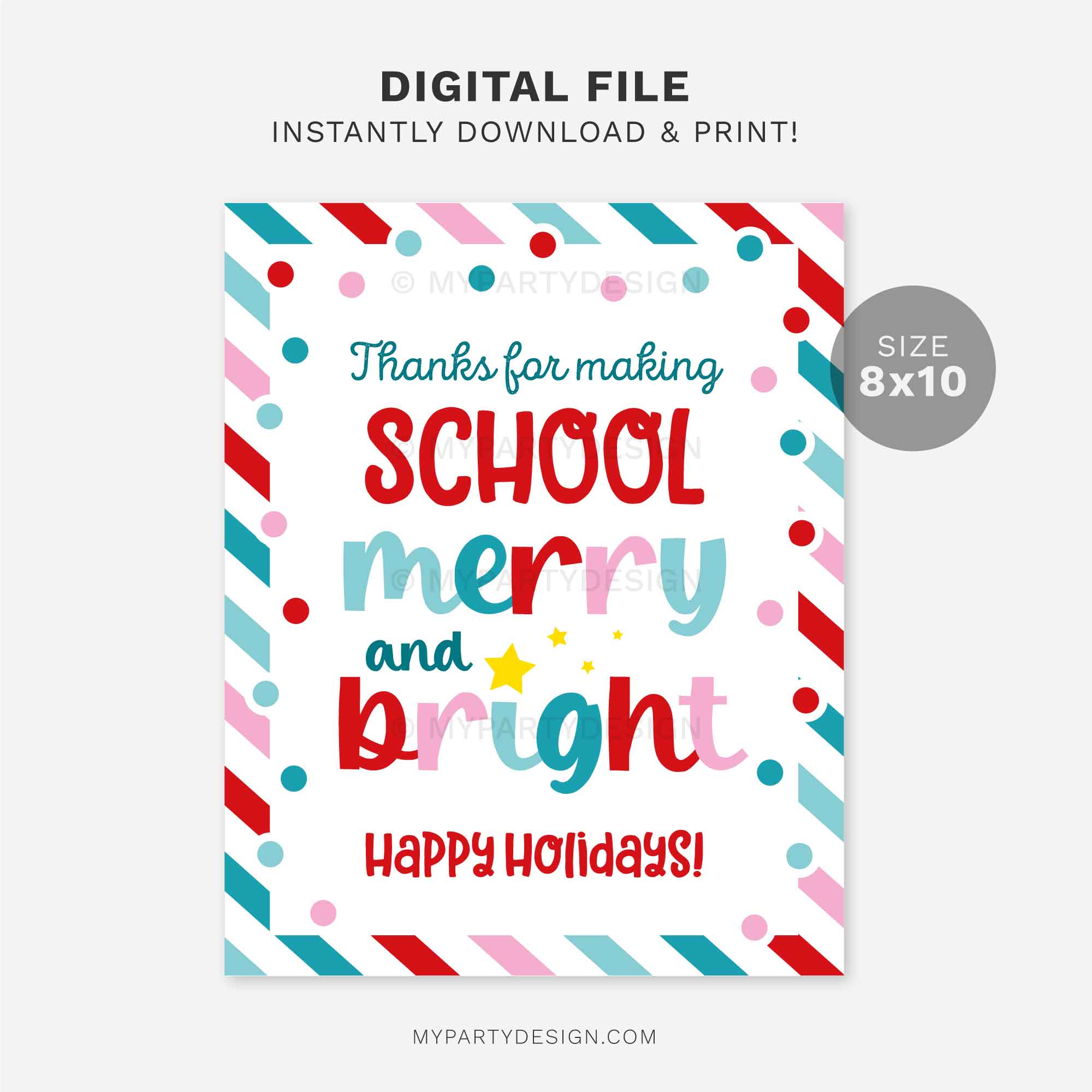 CHRISTMAS-SIGN-MERRY-BRIGHT-SCHOOL-00C printable school merry and bright sign for christmas teacher and school staff appreciation