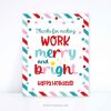 work merry and bright sign for christmas coworker, employee or staff appreciation