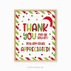 Christmas appreciation sign that reads "thank you for all you do! you are truly appreciated!"
