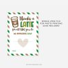 green and brown coffee gift card holder that reads "thanks a latte for all that you do"