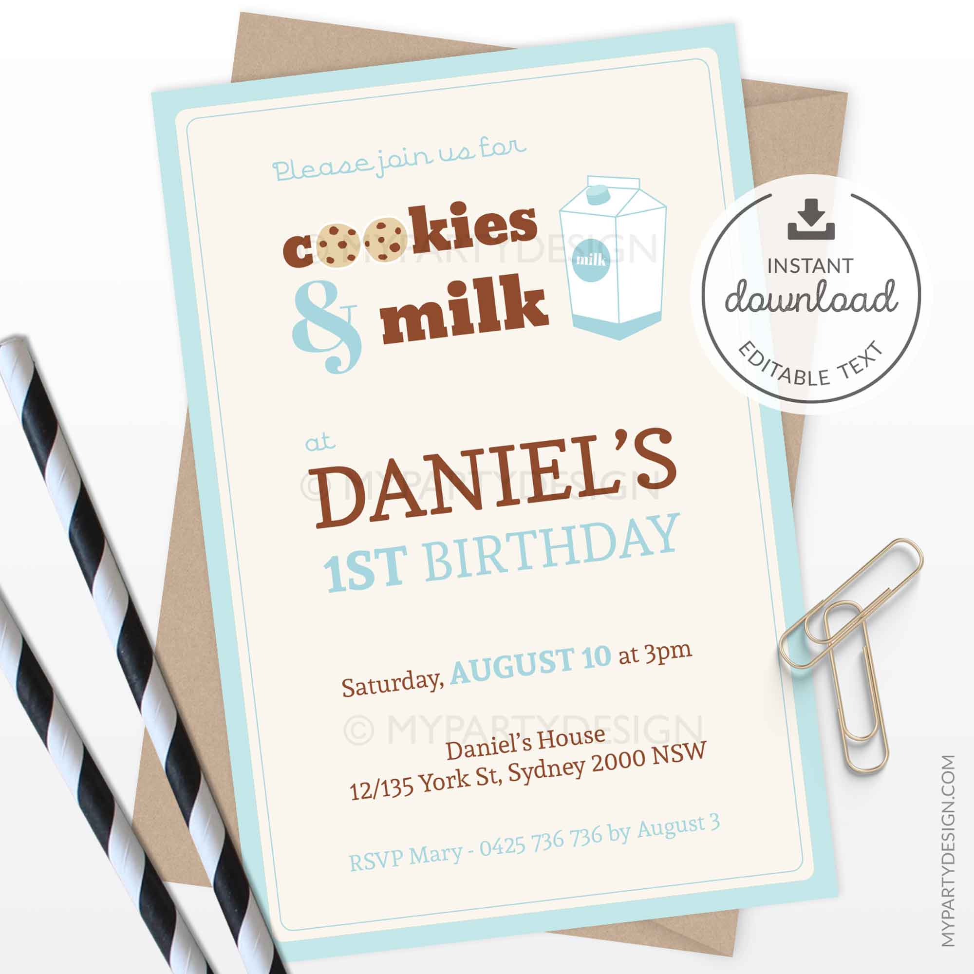 COOKIES&MILK_BDAY_INVITATION-07 cookies and milk birthday invitation for first birthday