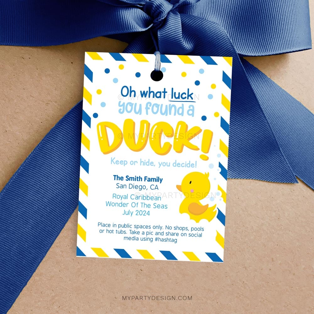 CRUISING-DUCKS-TAGS-BLUE-00A cruising ducks labels in blue and yellows colors