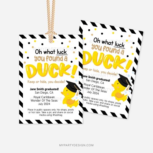 diy printable graduation cruising ducks tags for graduate cruise duck hiding game