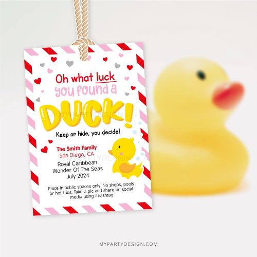 Valentine's Day cruising ducks tags for cruise duck hiding game
