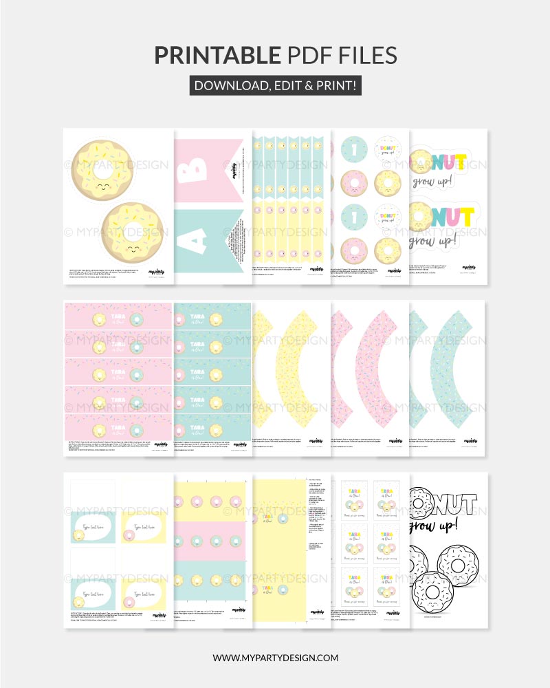DONUT-BIRTHDAY-PARTY-PRINTABLES-00C printable donut birthday party decorations