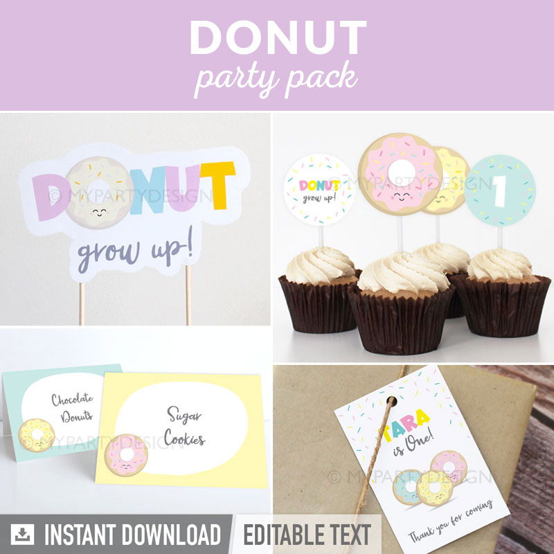 DONUT_BDAY_PARTY-00 donut party decoration printables