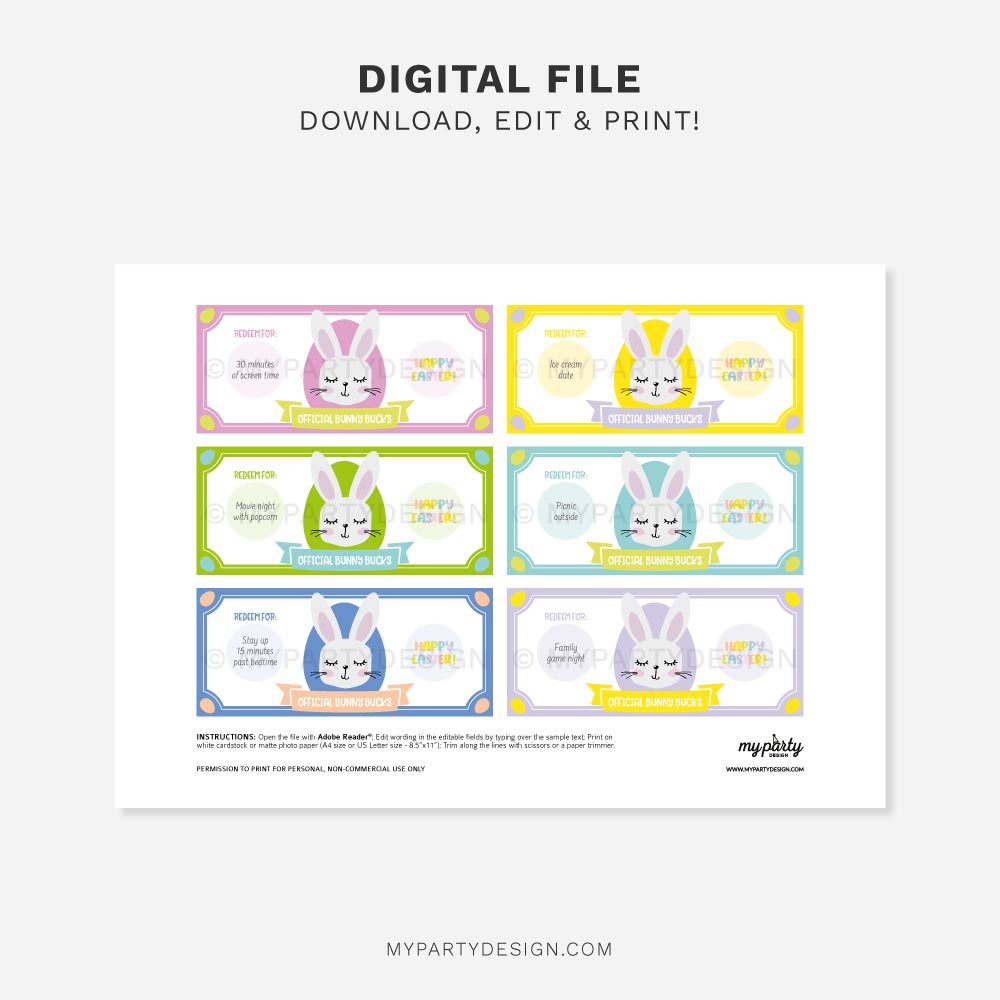 EASTER-BUNNY-BUCKS-00B printable easter bunny bucks for easter egg hunt or easter basket fillers