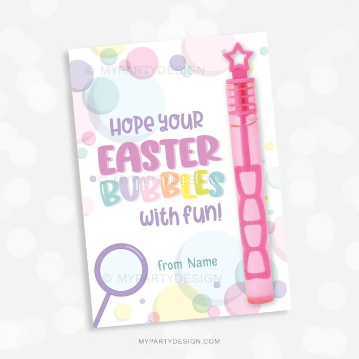 easter bubbles with fun card for student or class gifts