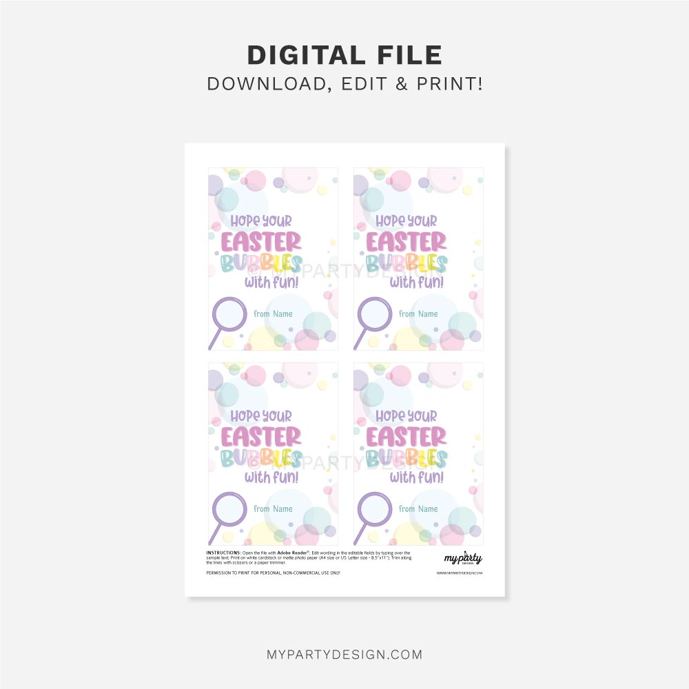EASTER-CARDS-BUBBLES-WITH-FUN-00C printable easter bubbles with fun card for student or class gifts