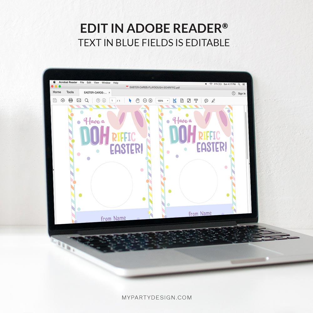 EASTER-CARDS-PLAYDOUGH-DOHRIFFIC-00C editable easter play dough card - have a doh-riffic easter