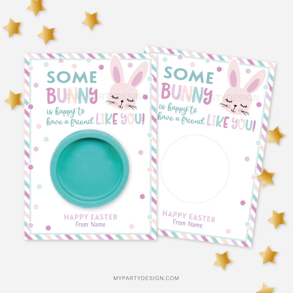 EASTER-CARDS-PLAYDOUGH-SOME-BUNNY-FRIEND-00A easter play dough card for school kids friends or students