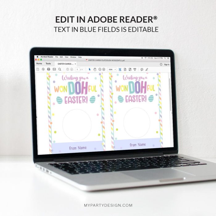 editable have a wondohful easter play dough card